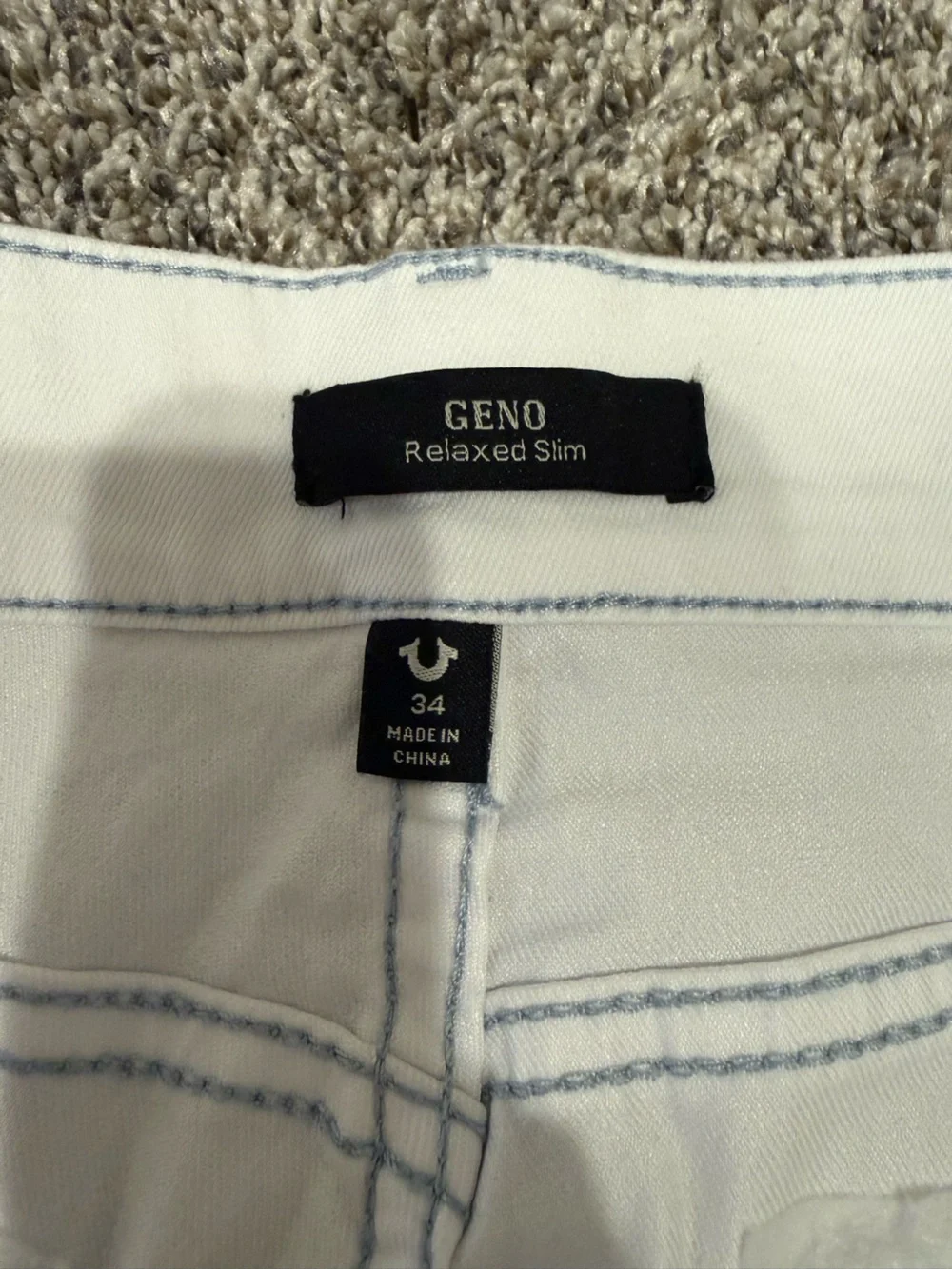 True Religion Geno Super T Slim Flap Jeans NWT White Size 34